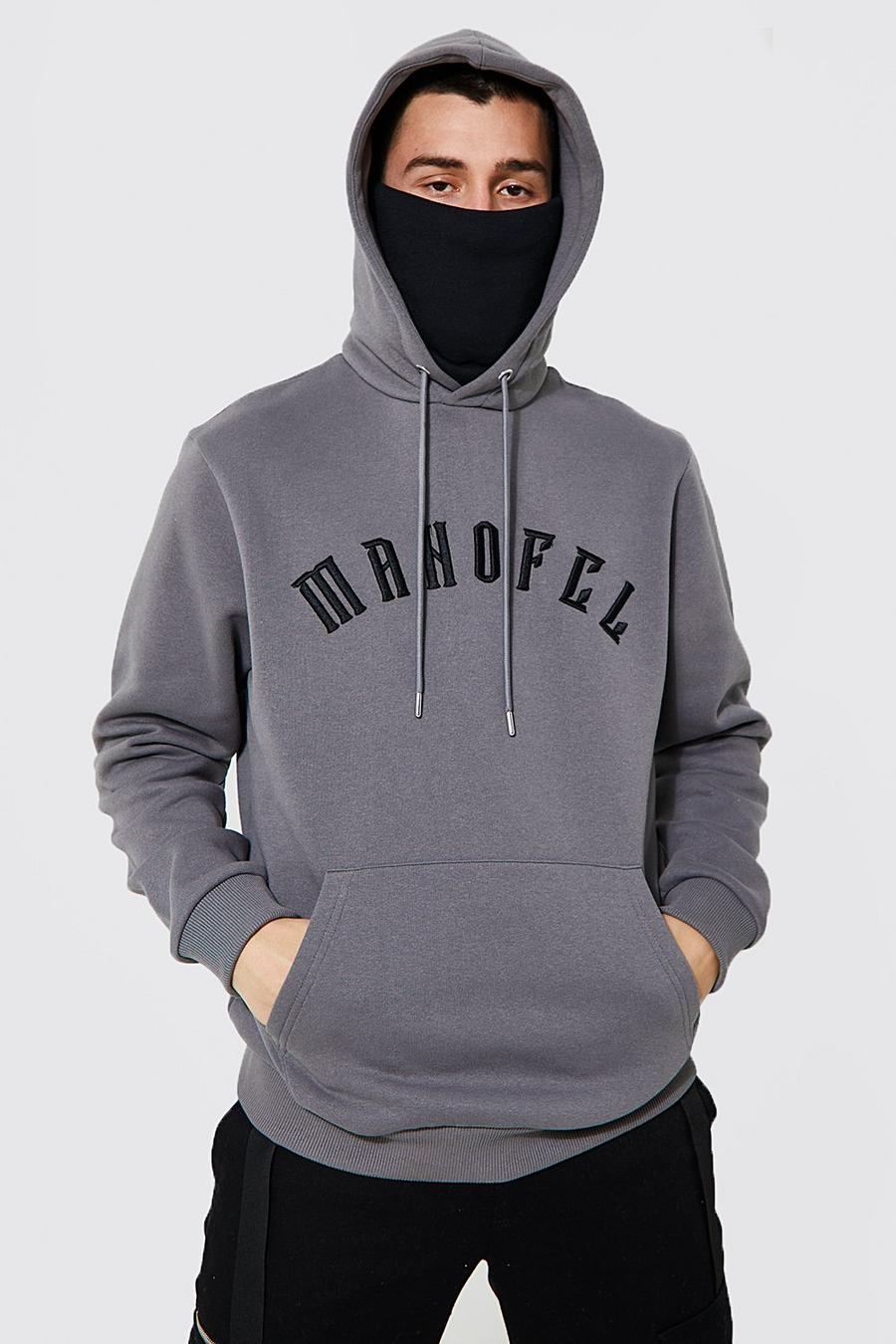 Man Official Hoodie mit Snood, Charcoal image number 1