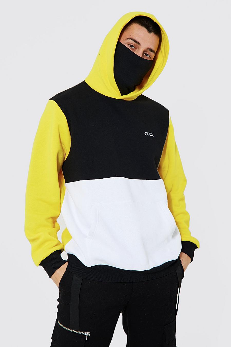 Official Colorblock Hoodie mit Snood, Yellow jaune image number 1