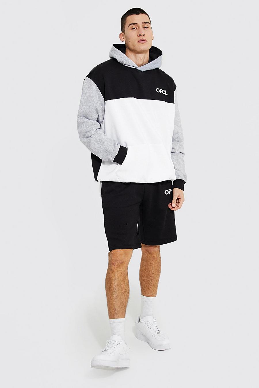 Grey marl Tall Ofcl Colour Block Short Tracksuit