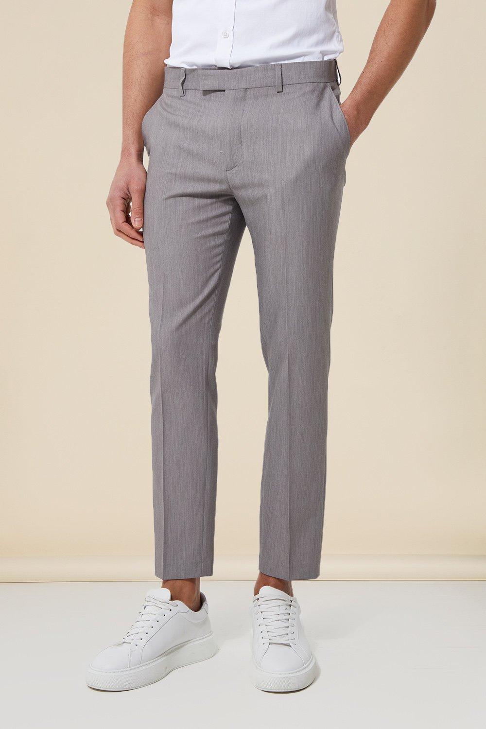 mens skinny cropped suit pants