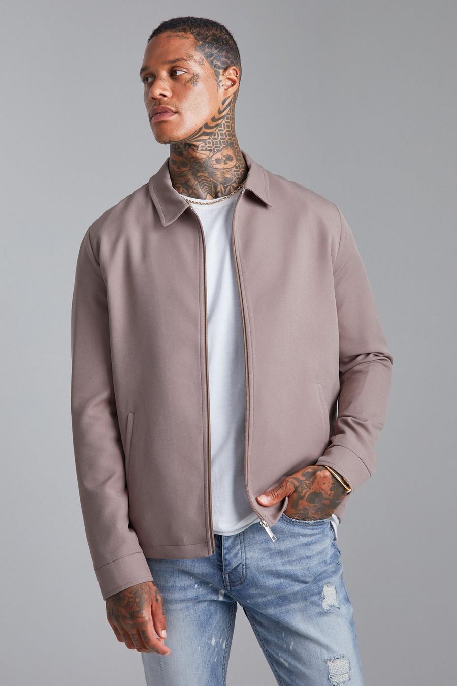 Taupe Smart Relaxed Harrington image number 1