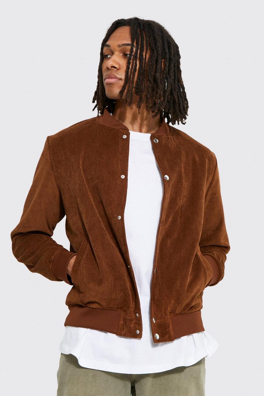 Giacca Bomber in velluto a coste, Tan brown