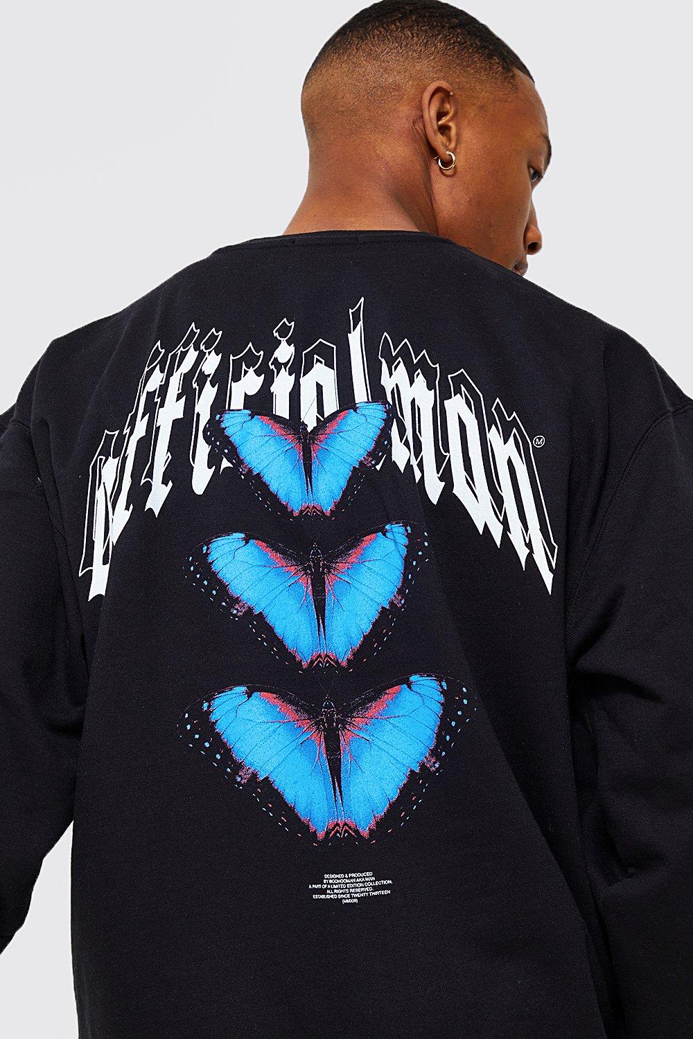 Oversized Man Butterfly Sweatshirt Tracksuit