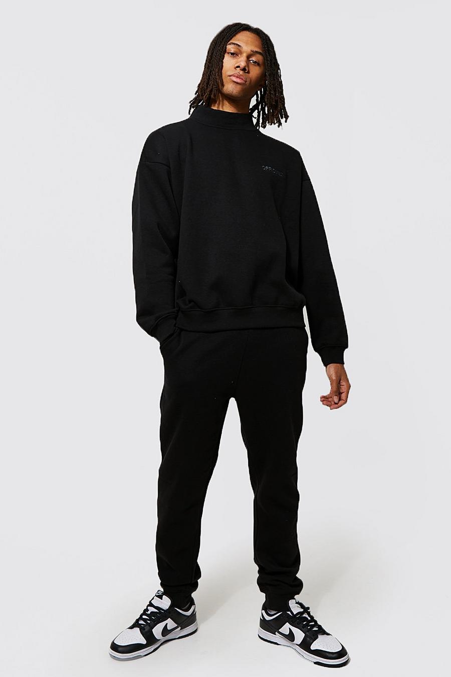 Black svart Official High Neck  Sweatshirt Tracksuit