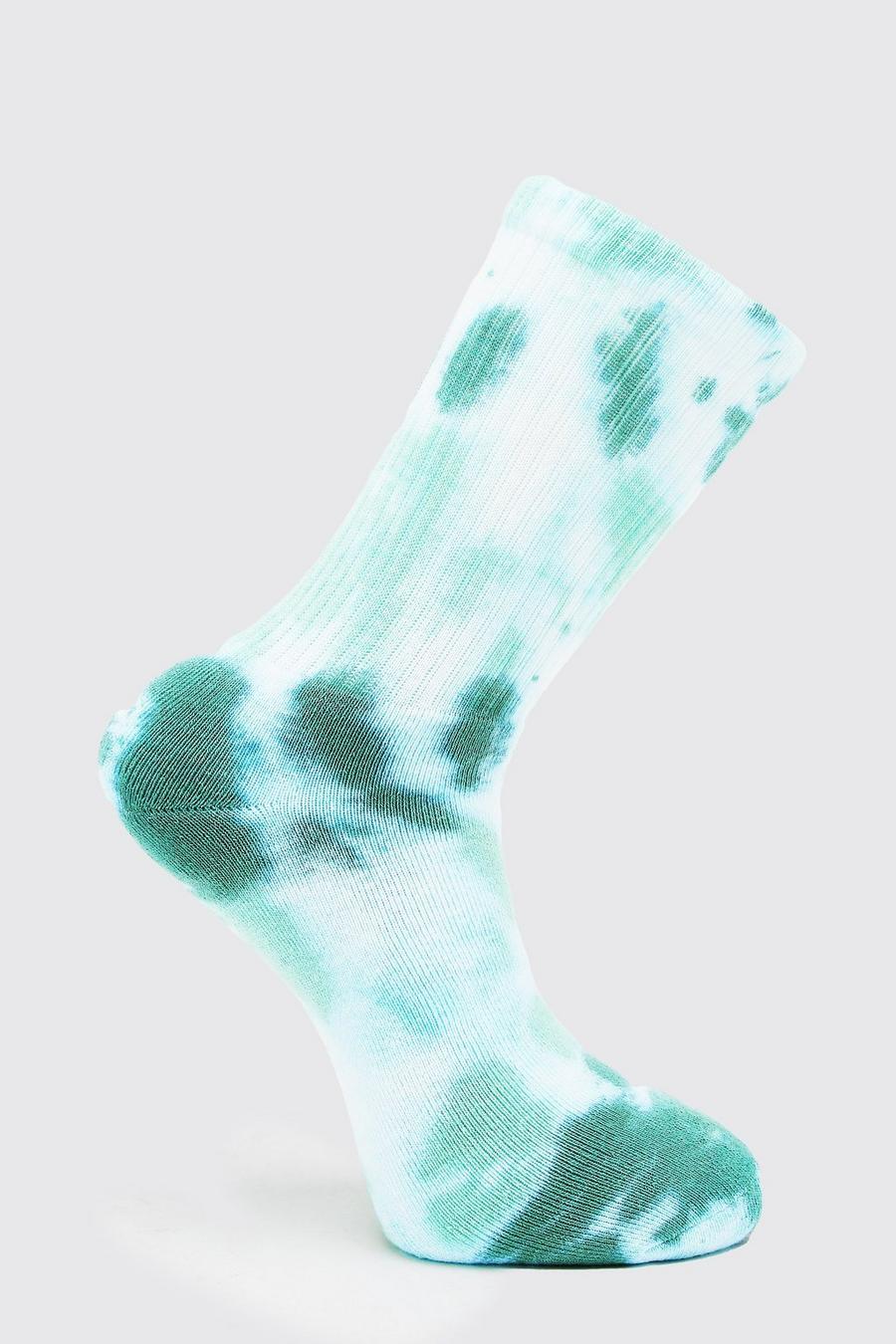 Green 1 Pack Swirl Tie-dye Sock image number 1