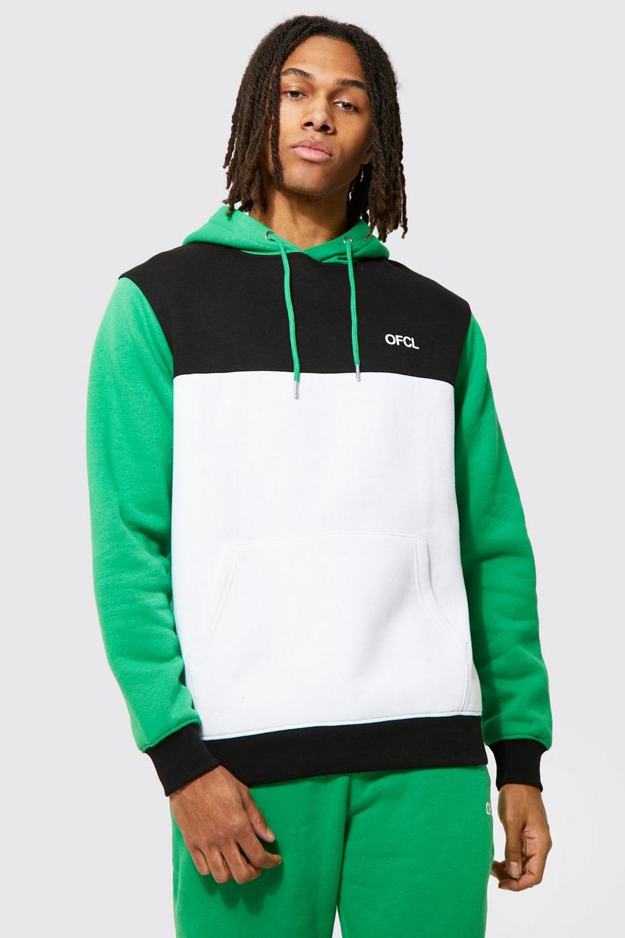 Green Official Colour Block Hoodie image number 1