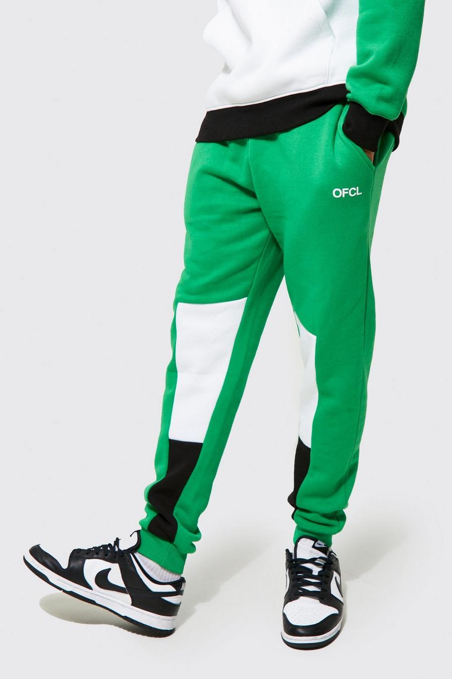 Green Skinny Ofcl Colour Block Joggers image number 1