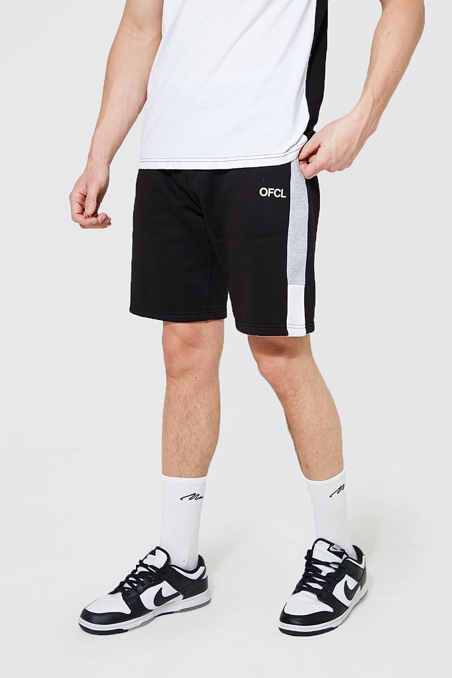 Grey marl gris Loose Fit Ofcl Colour Block Jersey Shorts