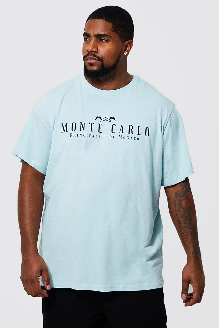 Light blue Plus Monte Carlo Print T-shirt image number 1