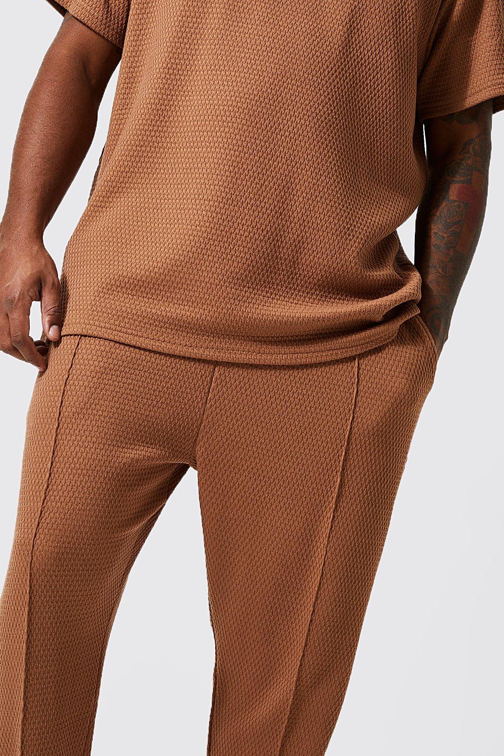 Pantalón deportivo Plus de jacquard ajustado con alforza | boohoo