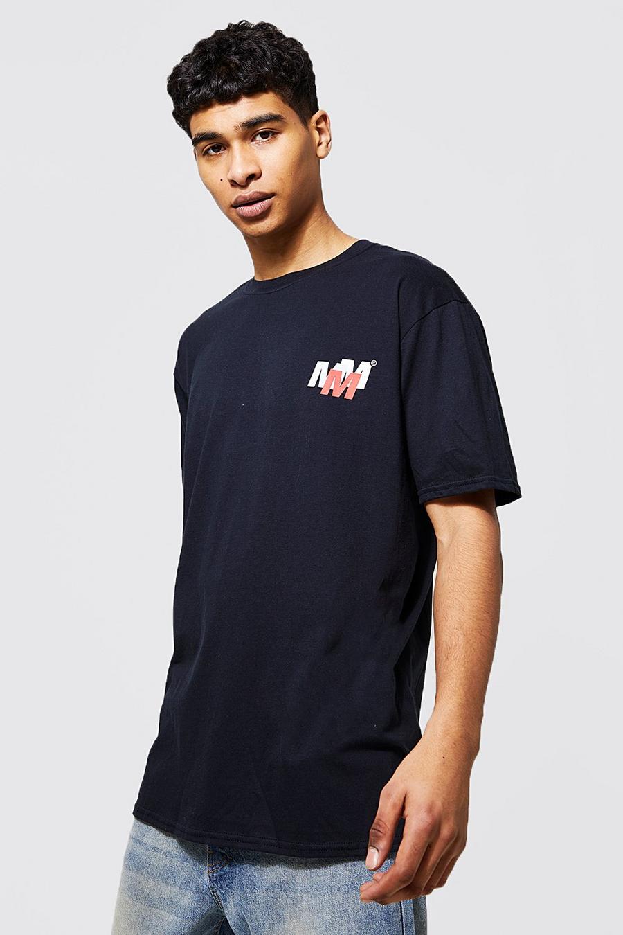 Black M T-shirt med tryck image number 1