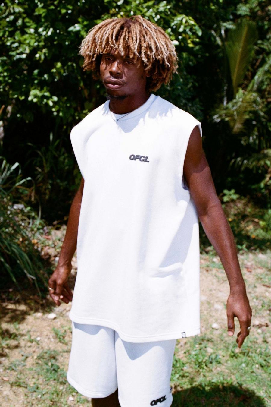 Sweat oversize sans manches - Ofcl, White image number 1