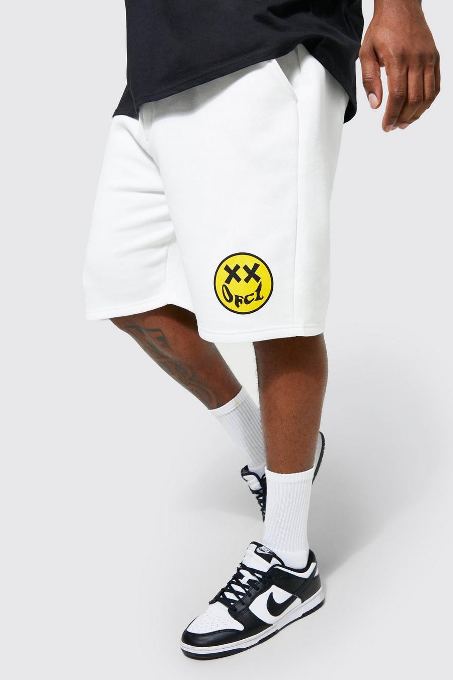 White Plus Ofcl Face Graphic Jersey Short image number 1