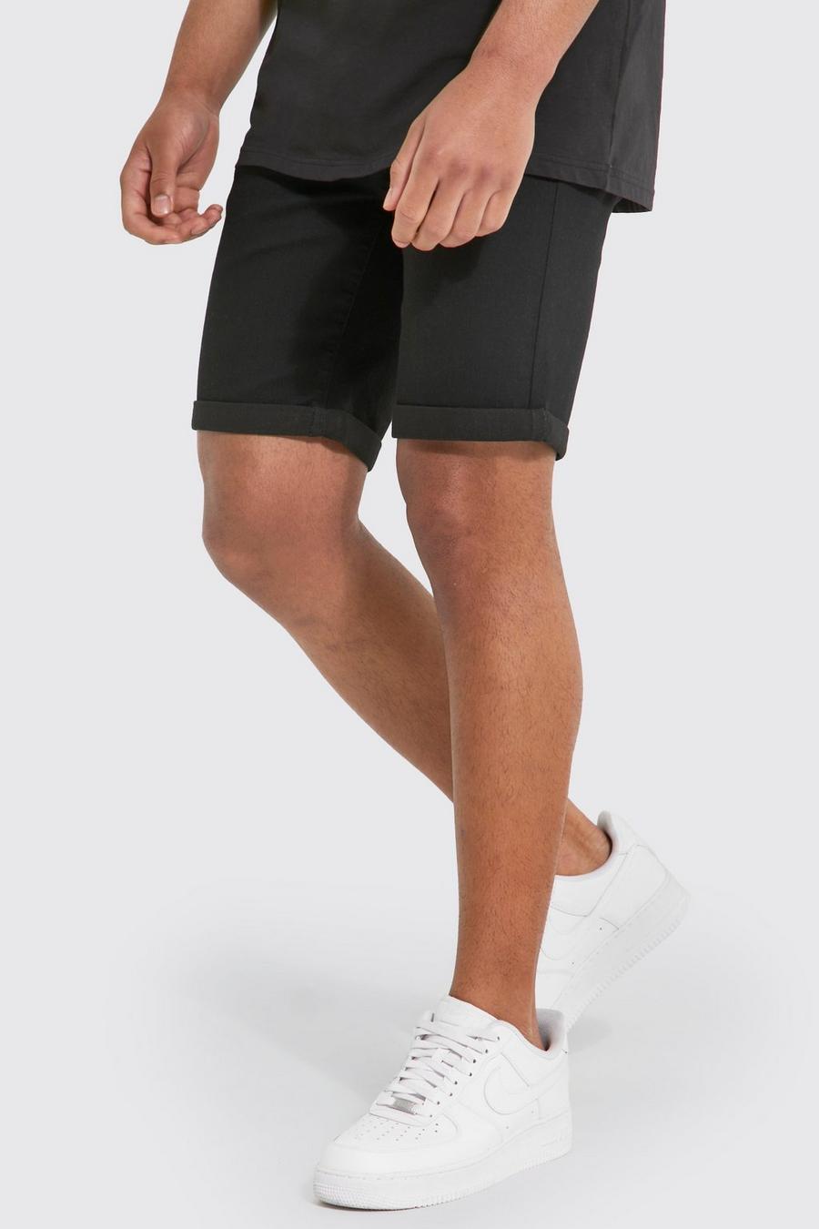 Tall Skinny Stretch Jeansshorts, True black image number 1