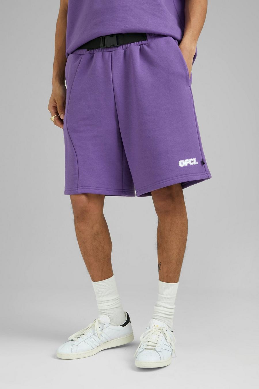 Purple Oversized Ofcl Jersey Shorts