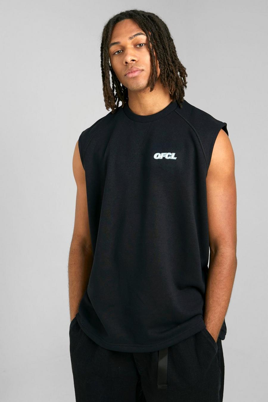 Black Oversized Ofcl Sleeveless Sweatshirt image number 1