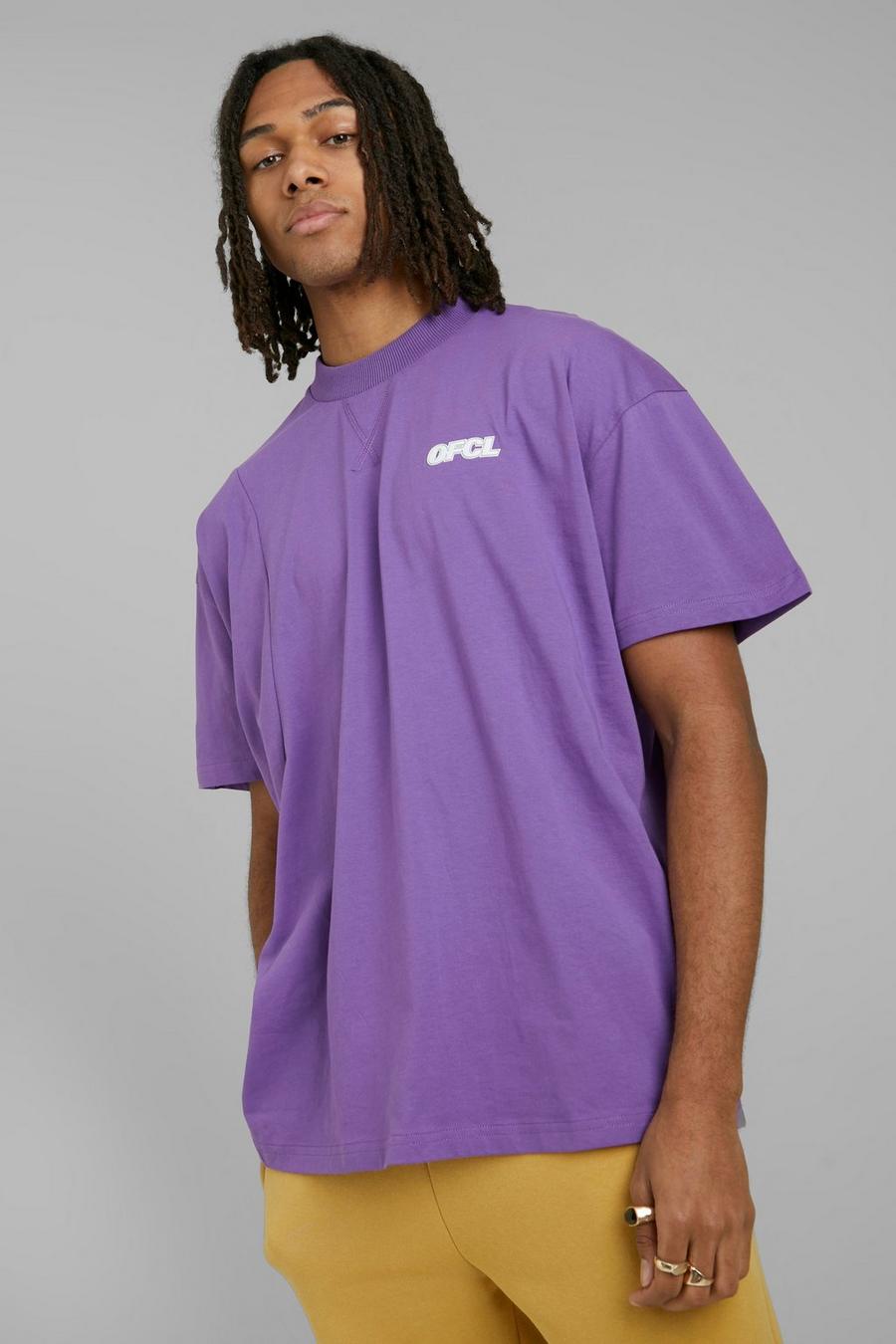Purple Oversized Ofcl T-Shirt Met Panelen image number 1