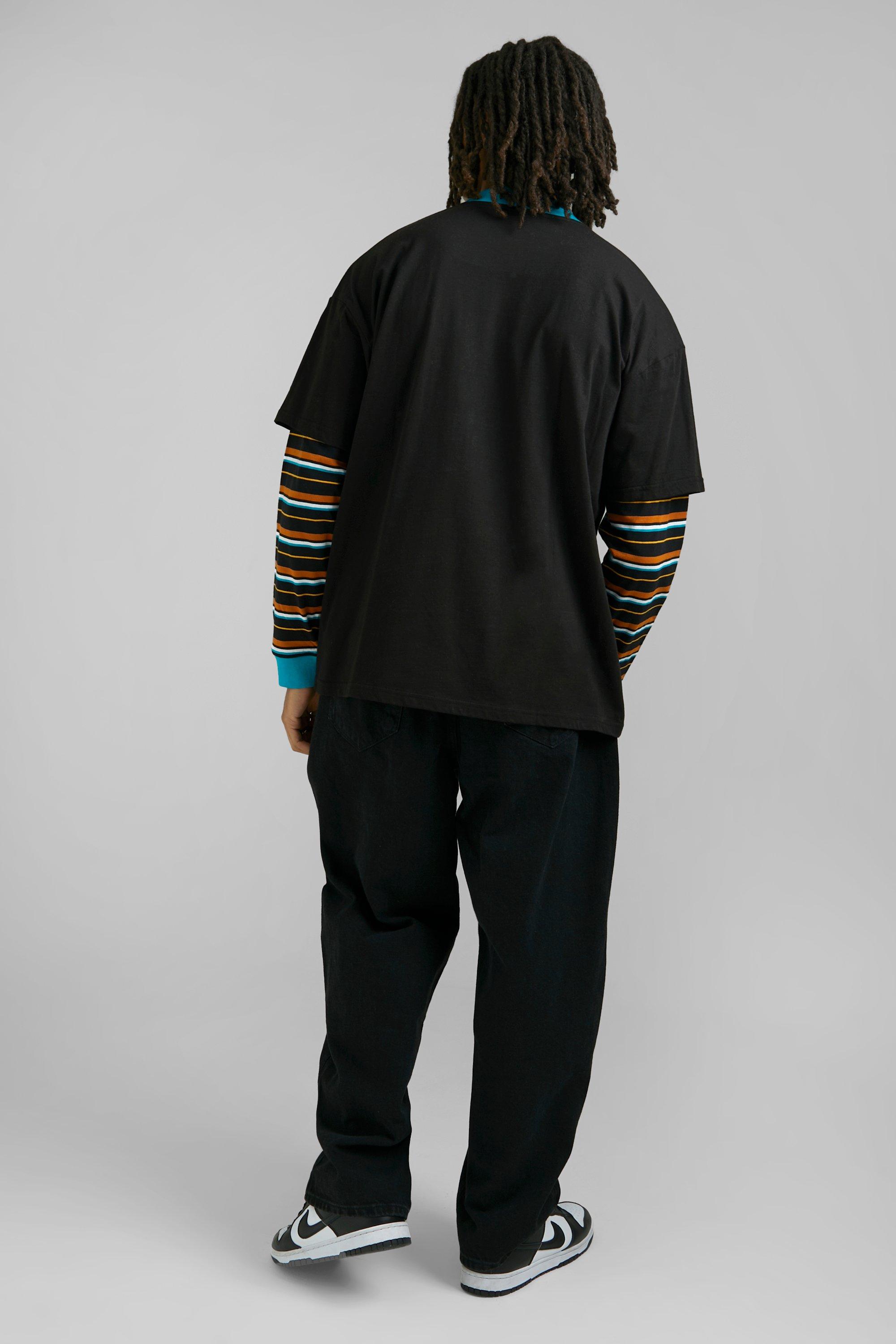 Oversized Faux Layer Long Sleeve T-shirt | boohooMAN USA