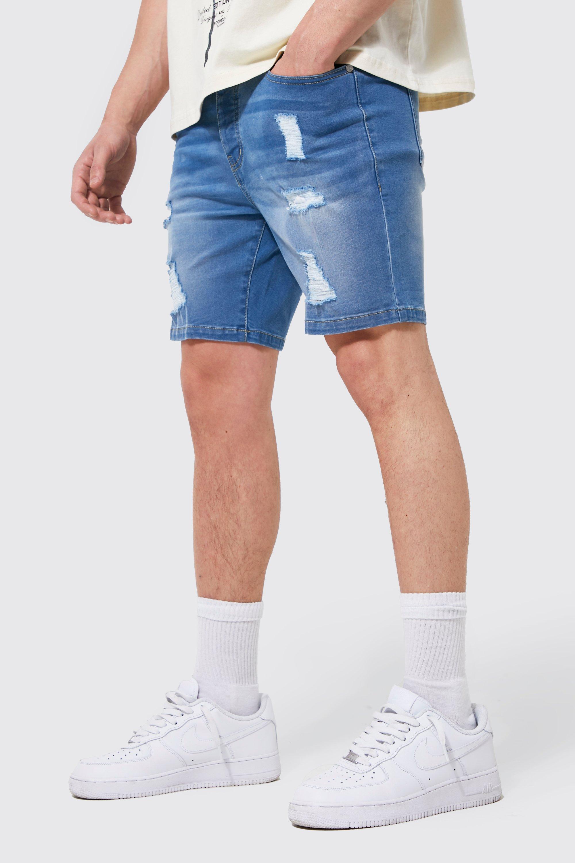 men's distressed jean shorts