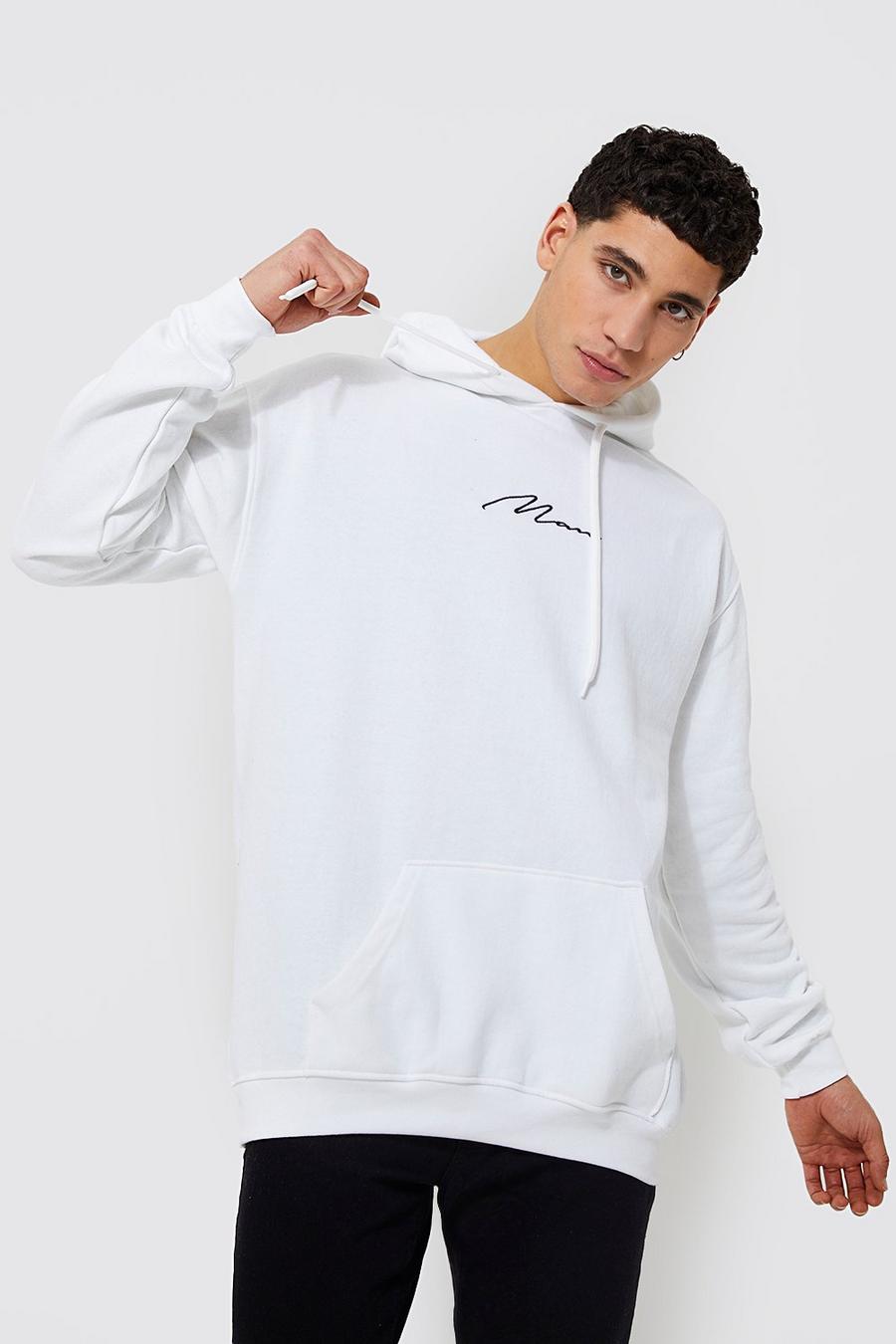 White Man Signature Over The Head Hoodie image number 1