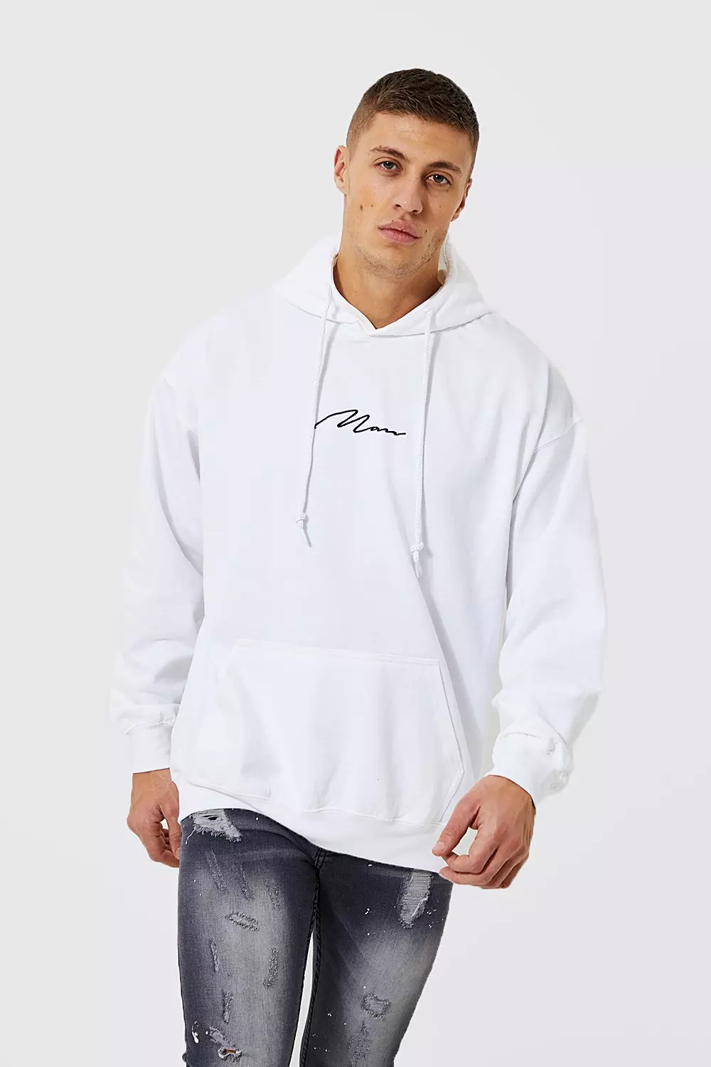 White Man Signature Oversized Hoodie alternative image