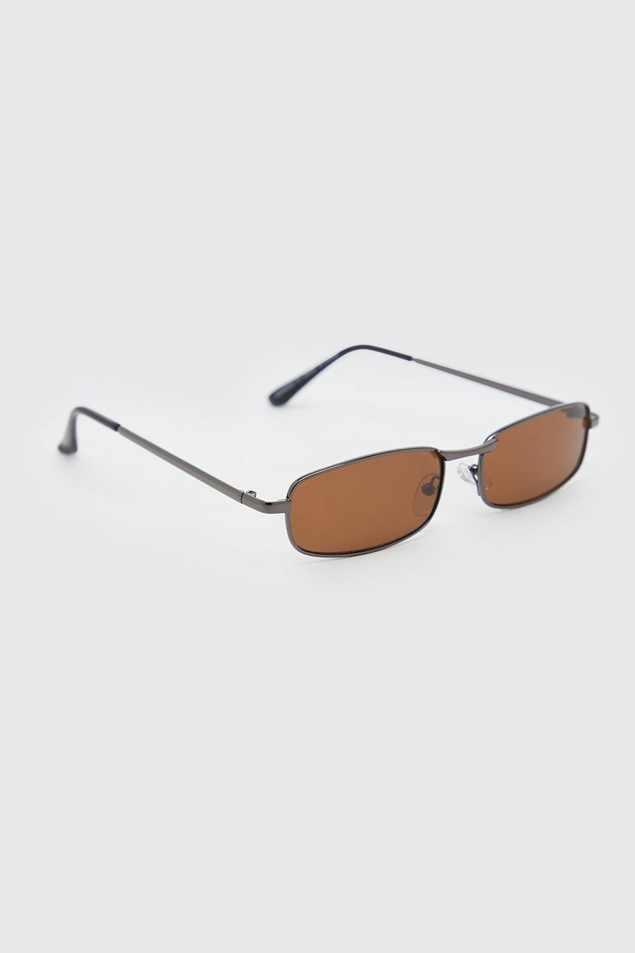 Gun metal Metal Rectangle Sunglasses image number 1