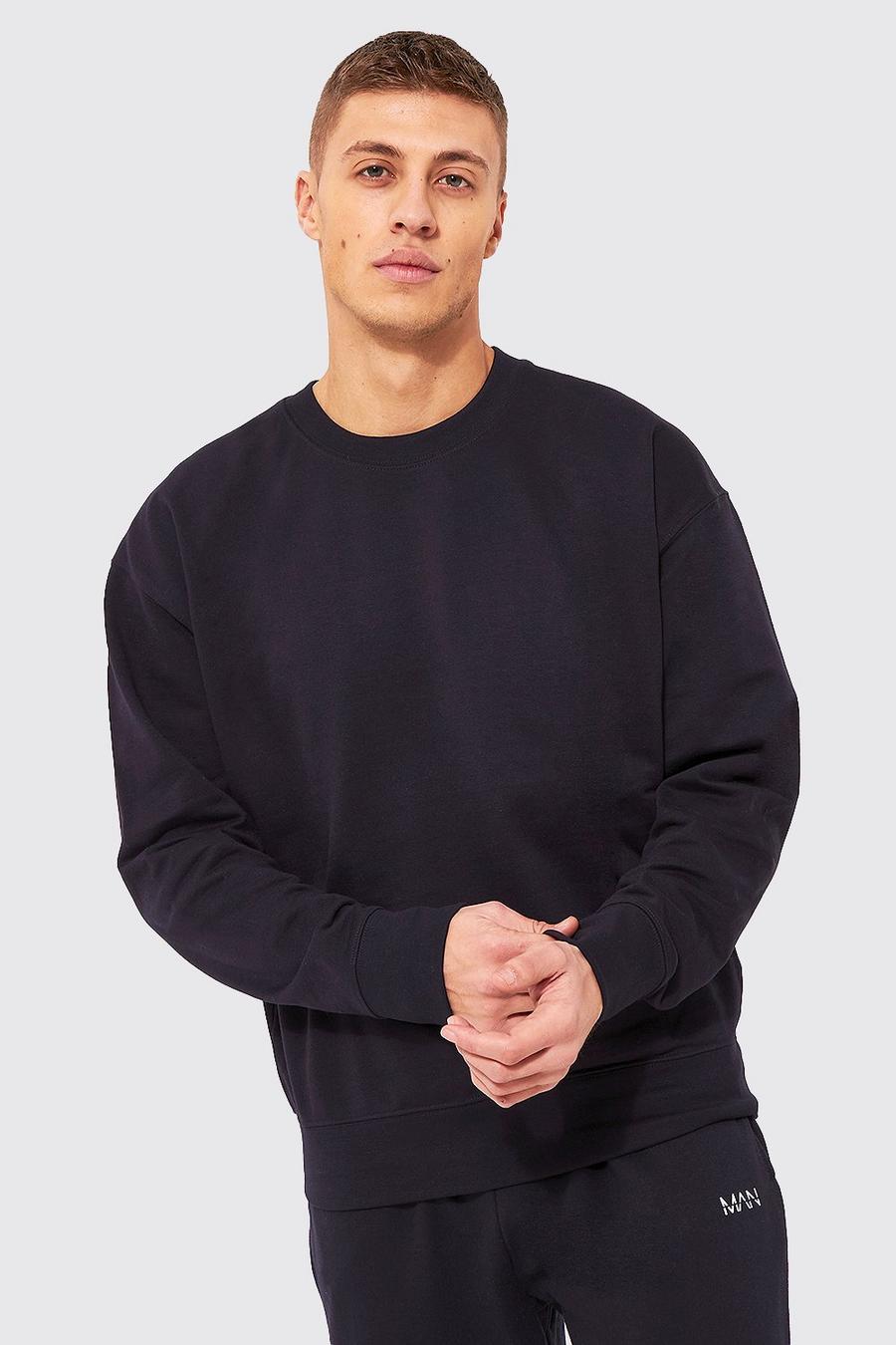 Men's Basic Oversized Crew Neck Sweatshirt | Boohoo UK