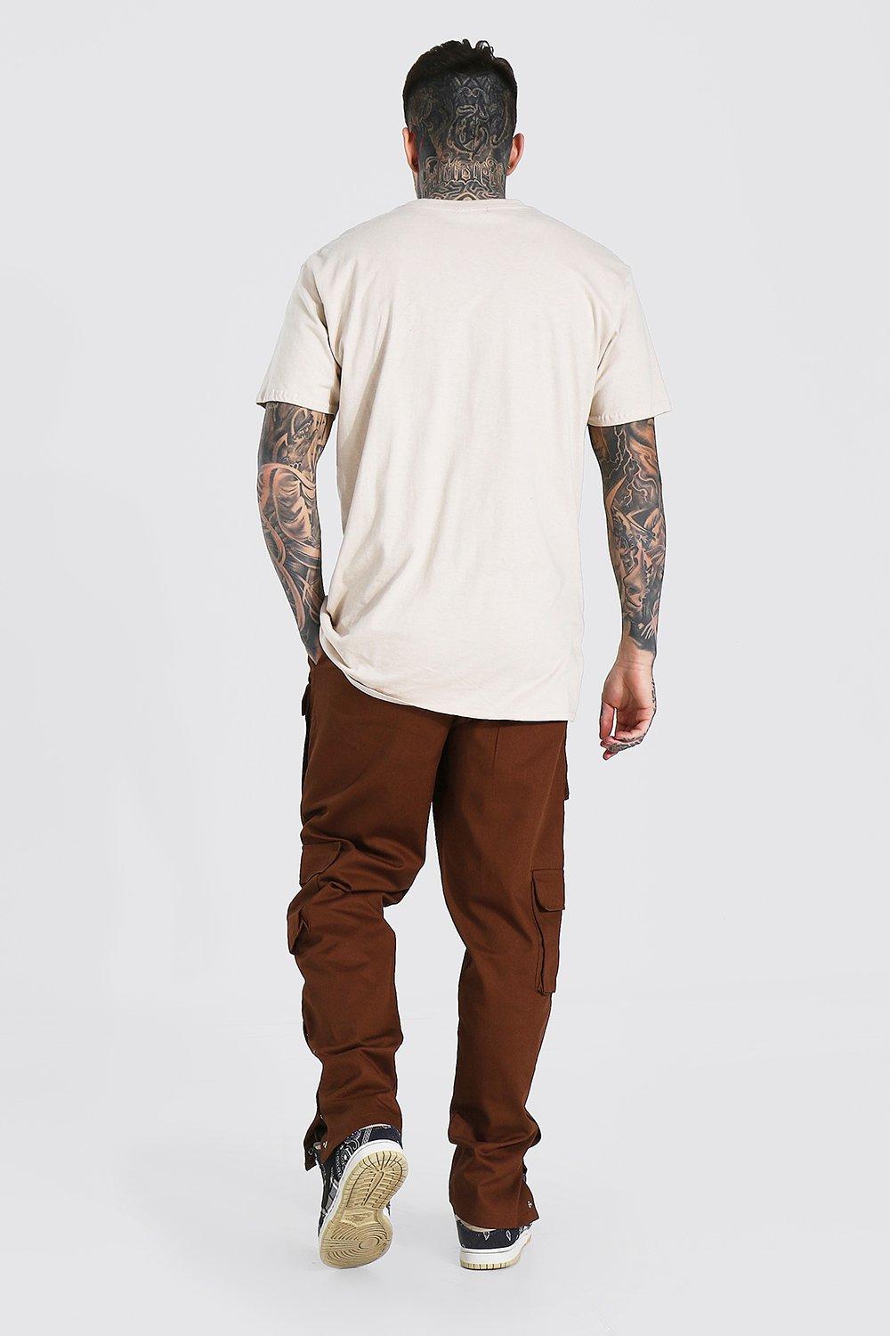 twill popper side cargo trouser