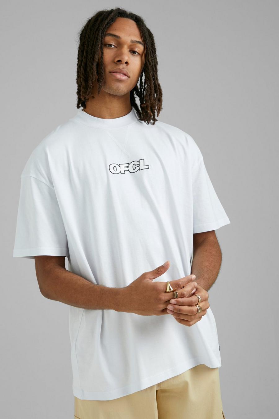 Camiseta oversize Ofcl gruesa, White bianco