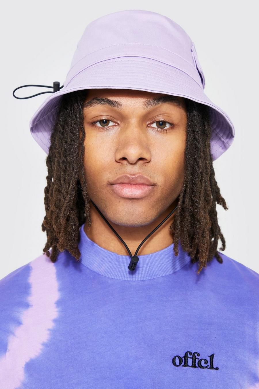 Purple Cotton Pocket An Bungee Bucket Hat image number 1