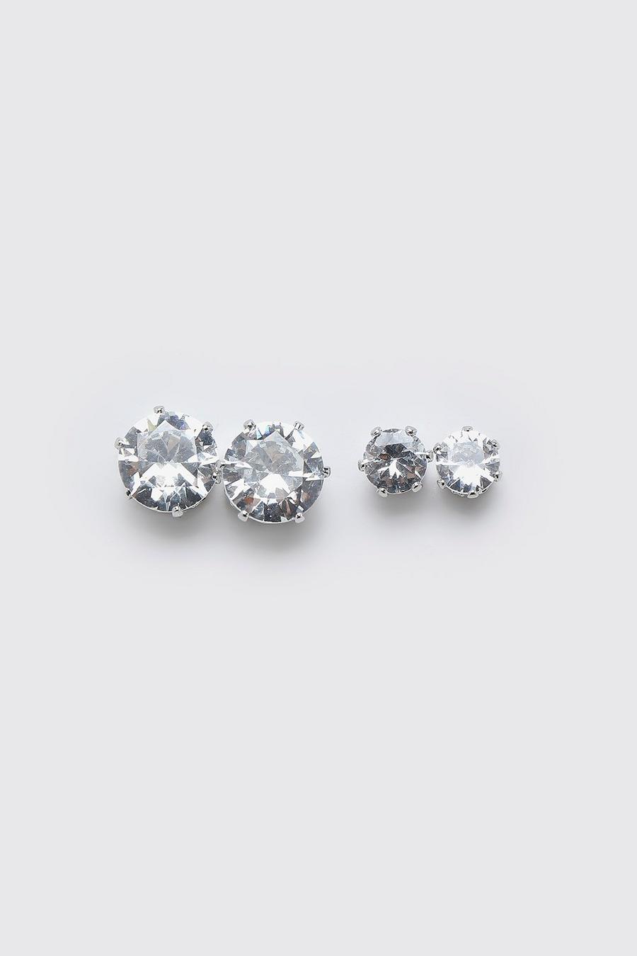 Silver Stud Earrings 2 Pack image number 1