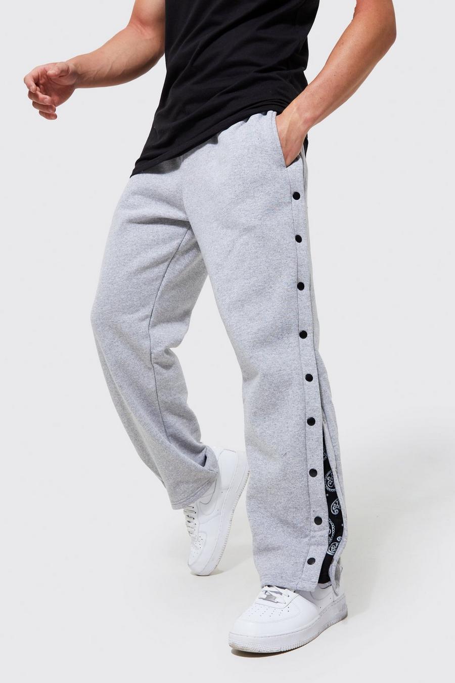 Grey marl Relaxed Fit Popper Jogger With Bandana Insert image number 1
