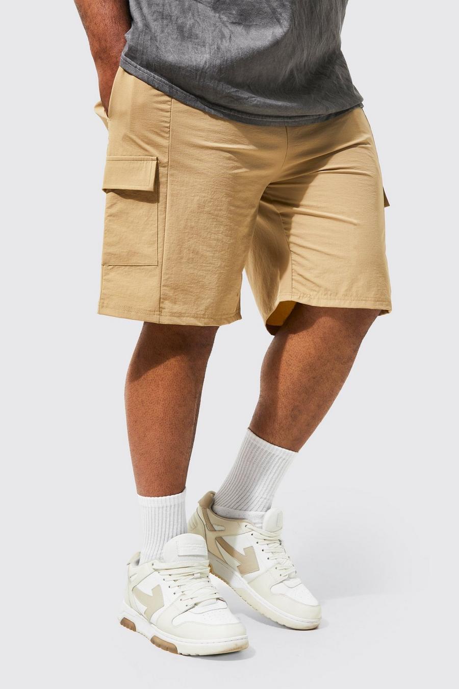 Plus Cargo-Shorts, Stone beige