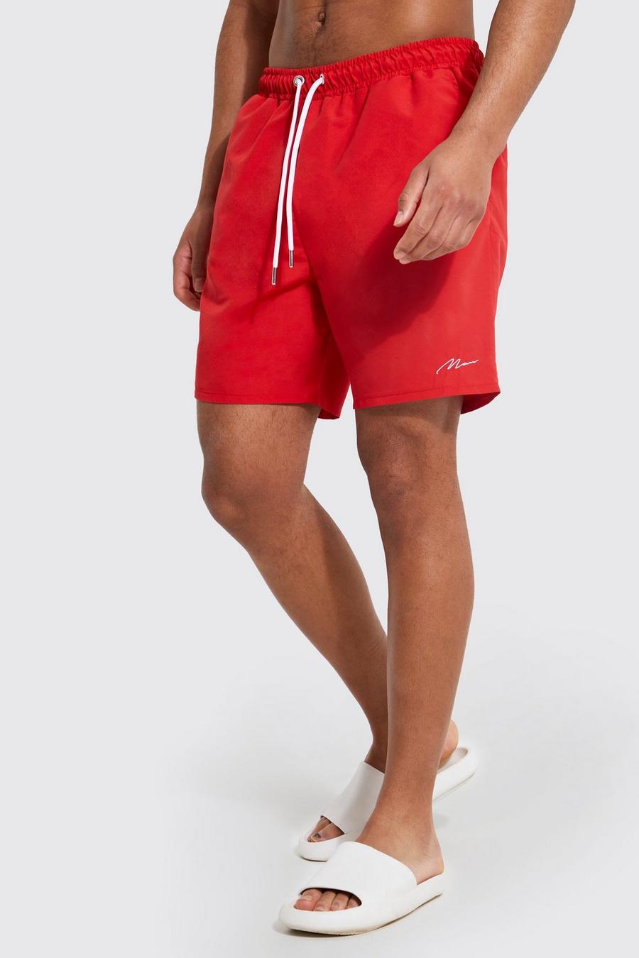 Red Tall Man Signature Swim Shorts image number 1