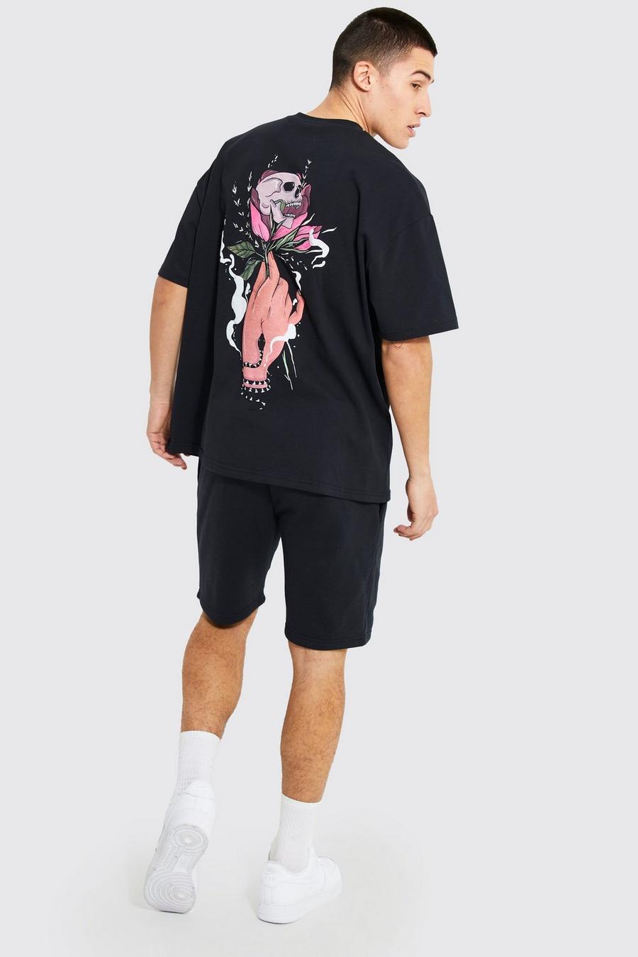 Black schwarz Oversized Limited Edition Set Met T-Shirt En Shorts