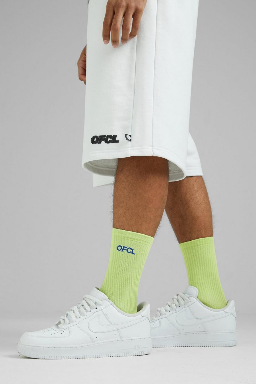 Lime green Ofcl Embroidered Tube Sock