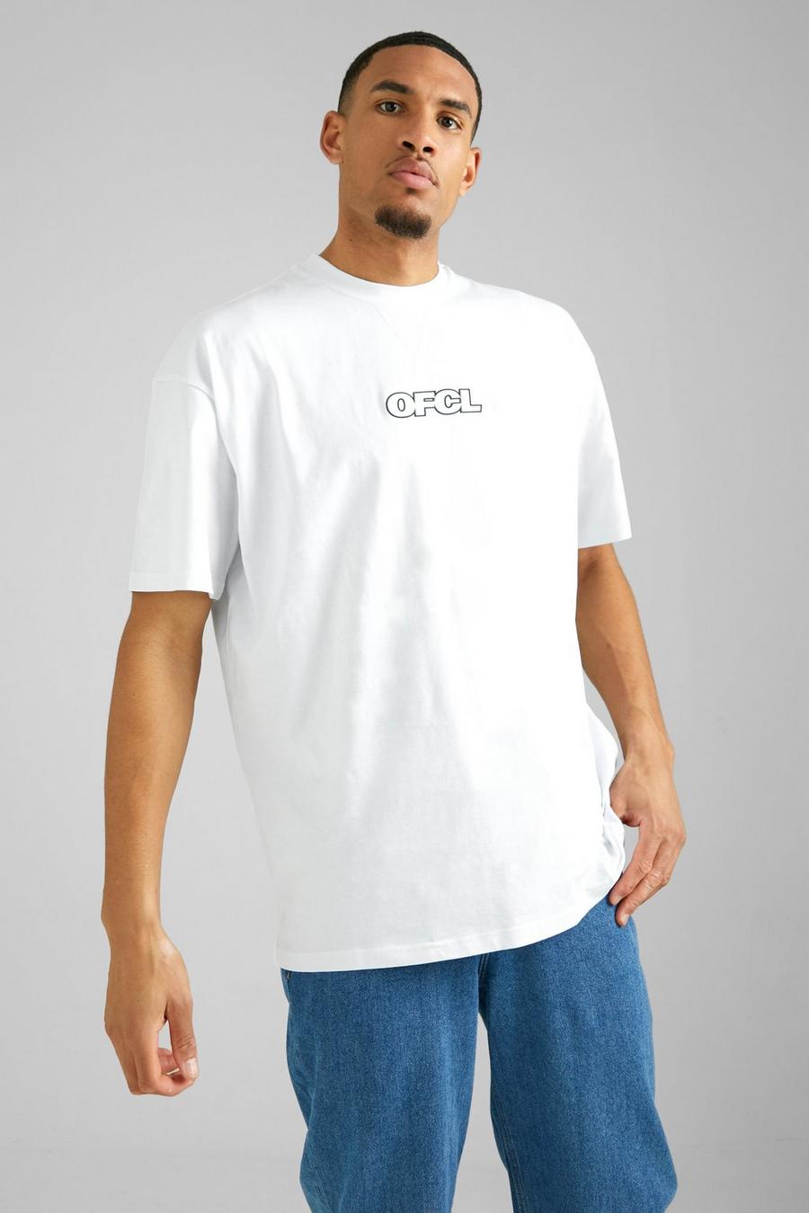 White Tall Oversized Dik Ofcl T-Shirt image number 1