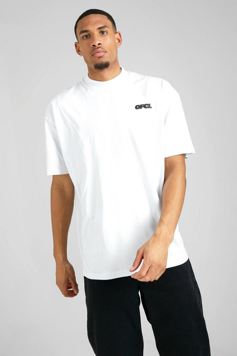 White Tall Oversized Ofcl T-Shirt Met Panelen image number 1