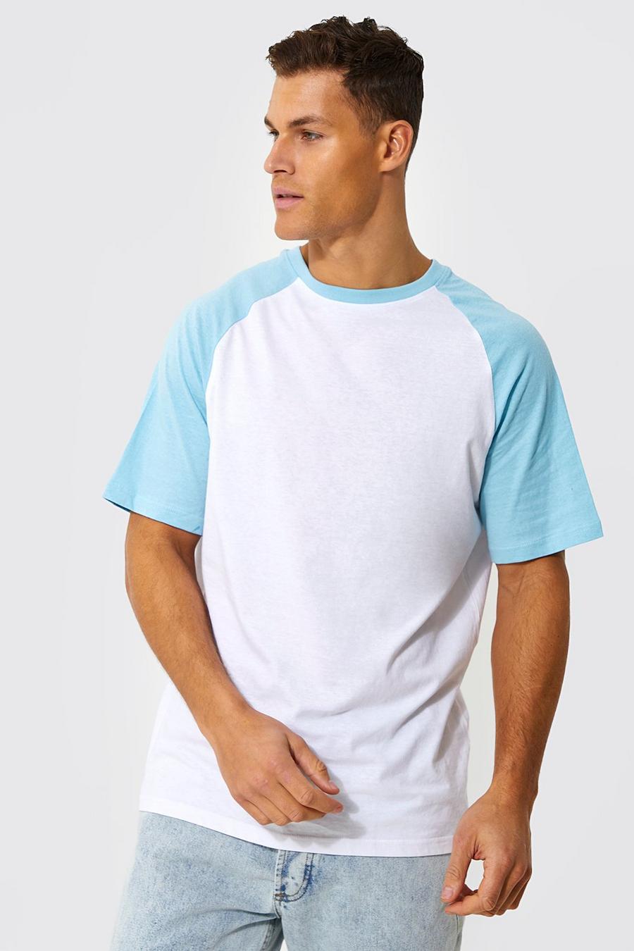 Tall T-Shirt mit Raglan-Detail, White image number 1
