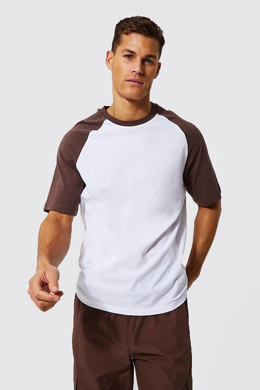 Tall T-Shirt mit Raglan-Detail, White image number 1