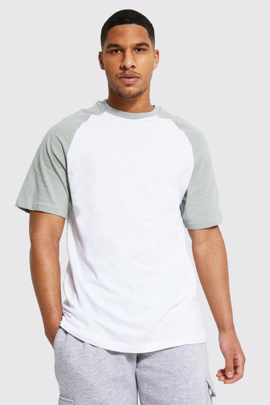 Tall T-Shirt mit Raglan-Detail, White weiß