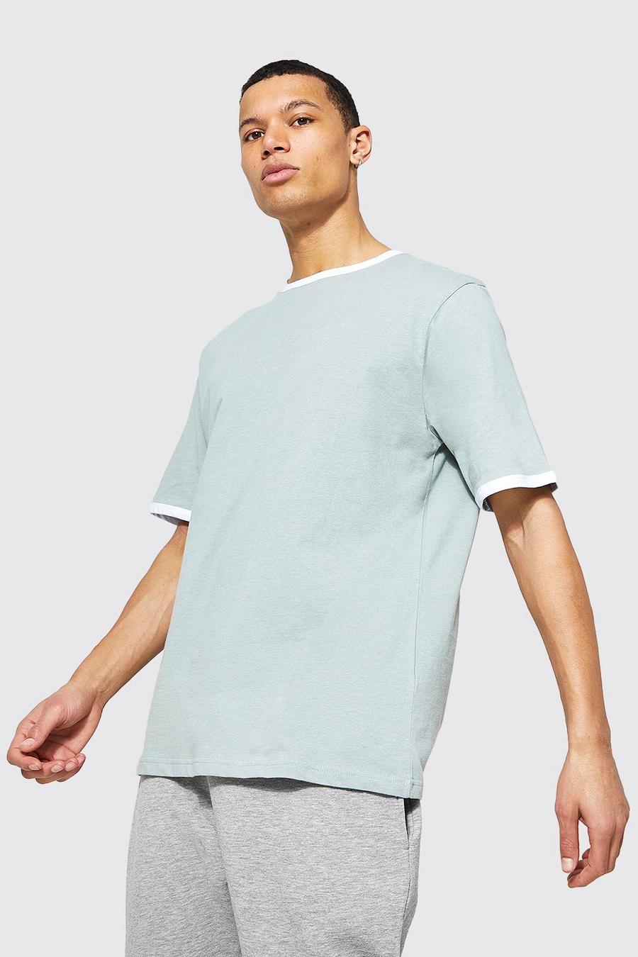 Sage Tall T-Shirt Met Contrasterende Zoom image number 1