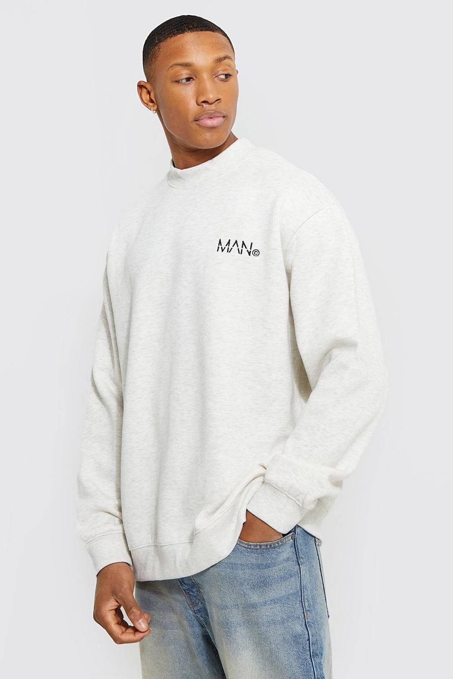 Ecru Oversize sweatshirt med hög halsmudd image number 1