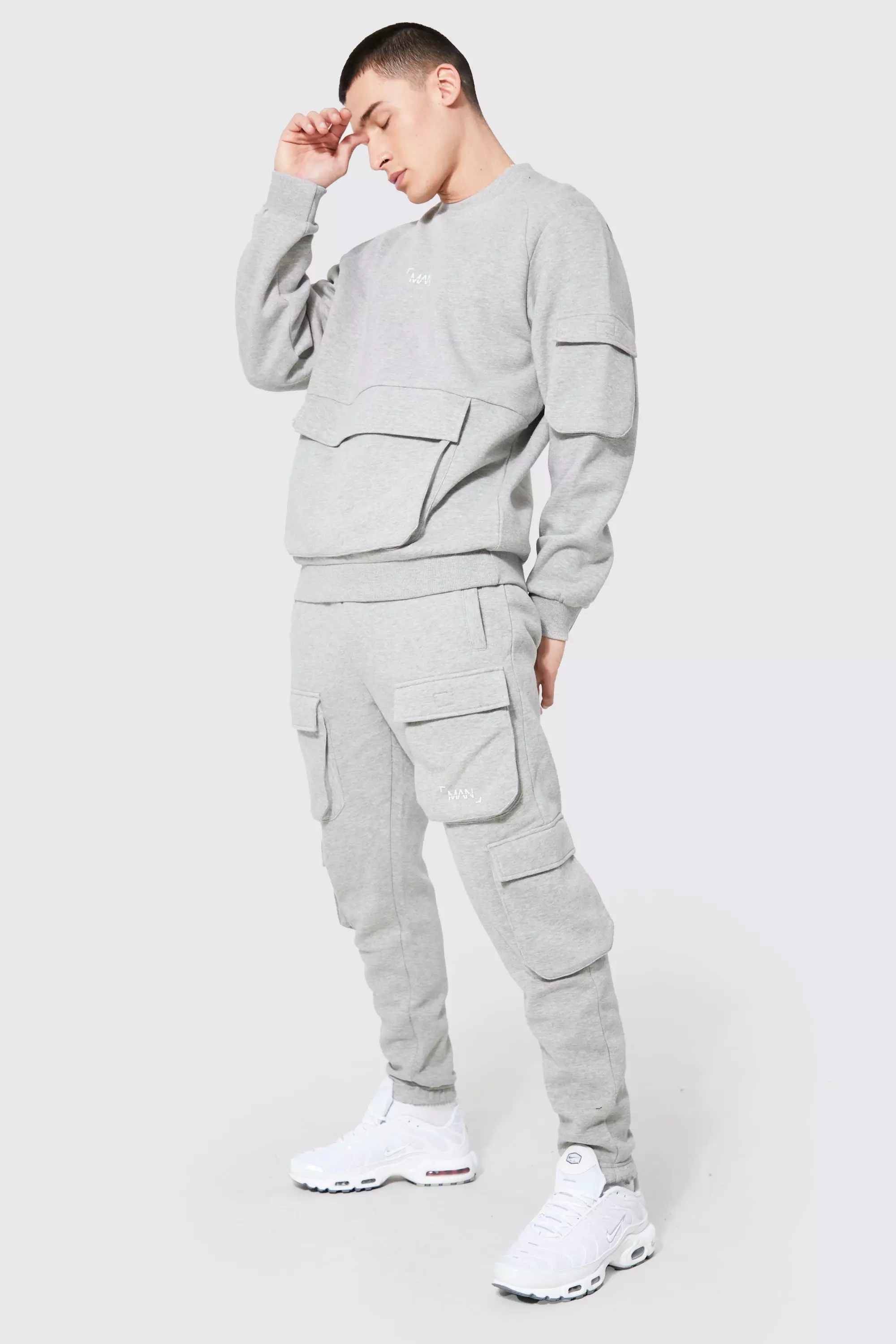 Man Multi Cargo Sweater Tracksuit