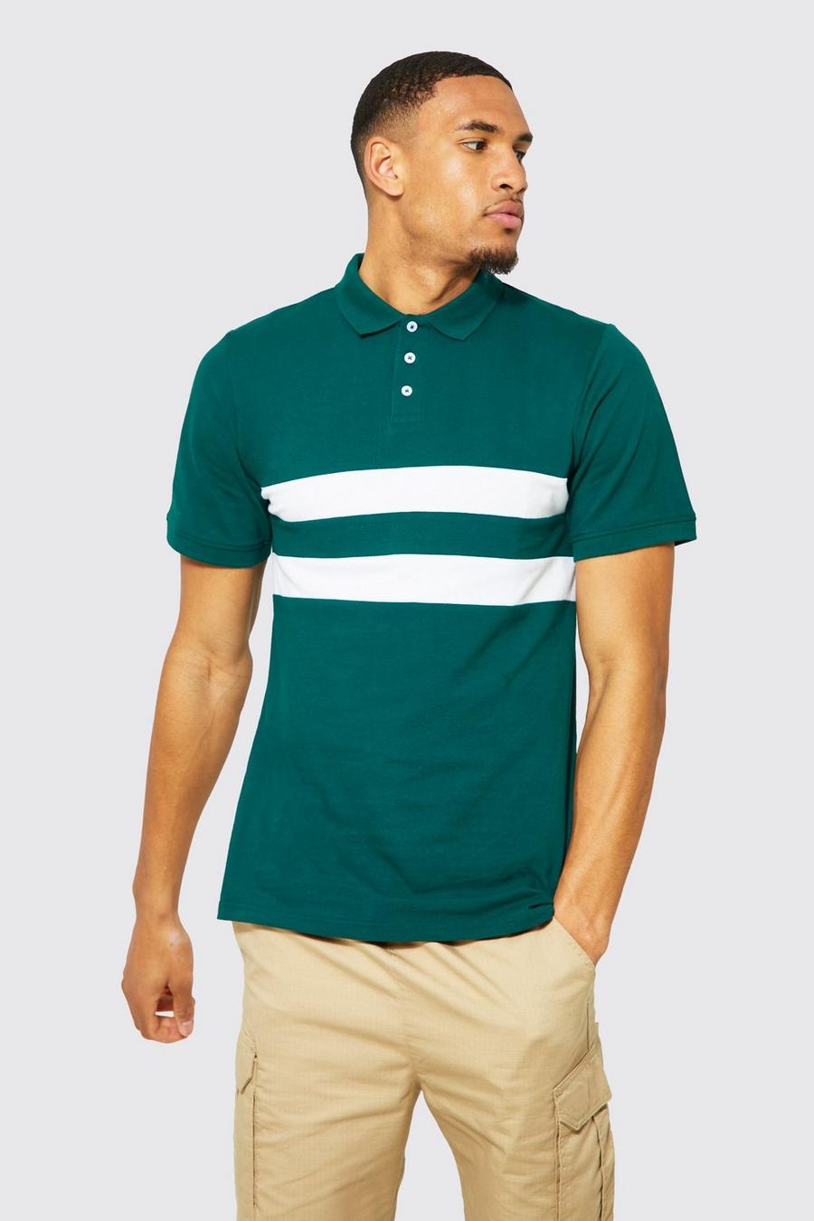 Green Tall Colour Block Polo image number 1