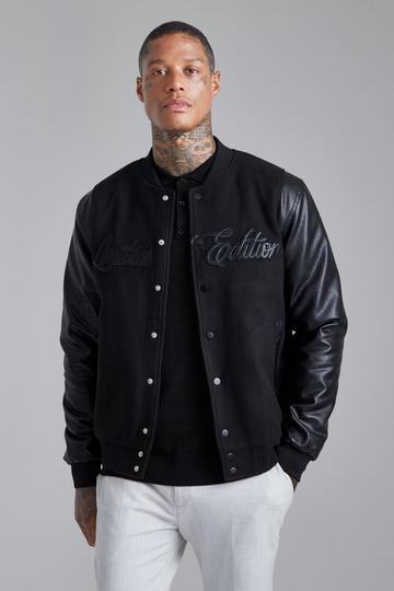 Tonal Limited Edition Melton Bomber Jacket black