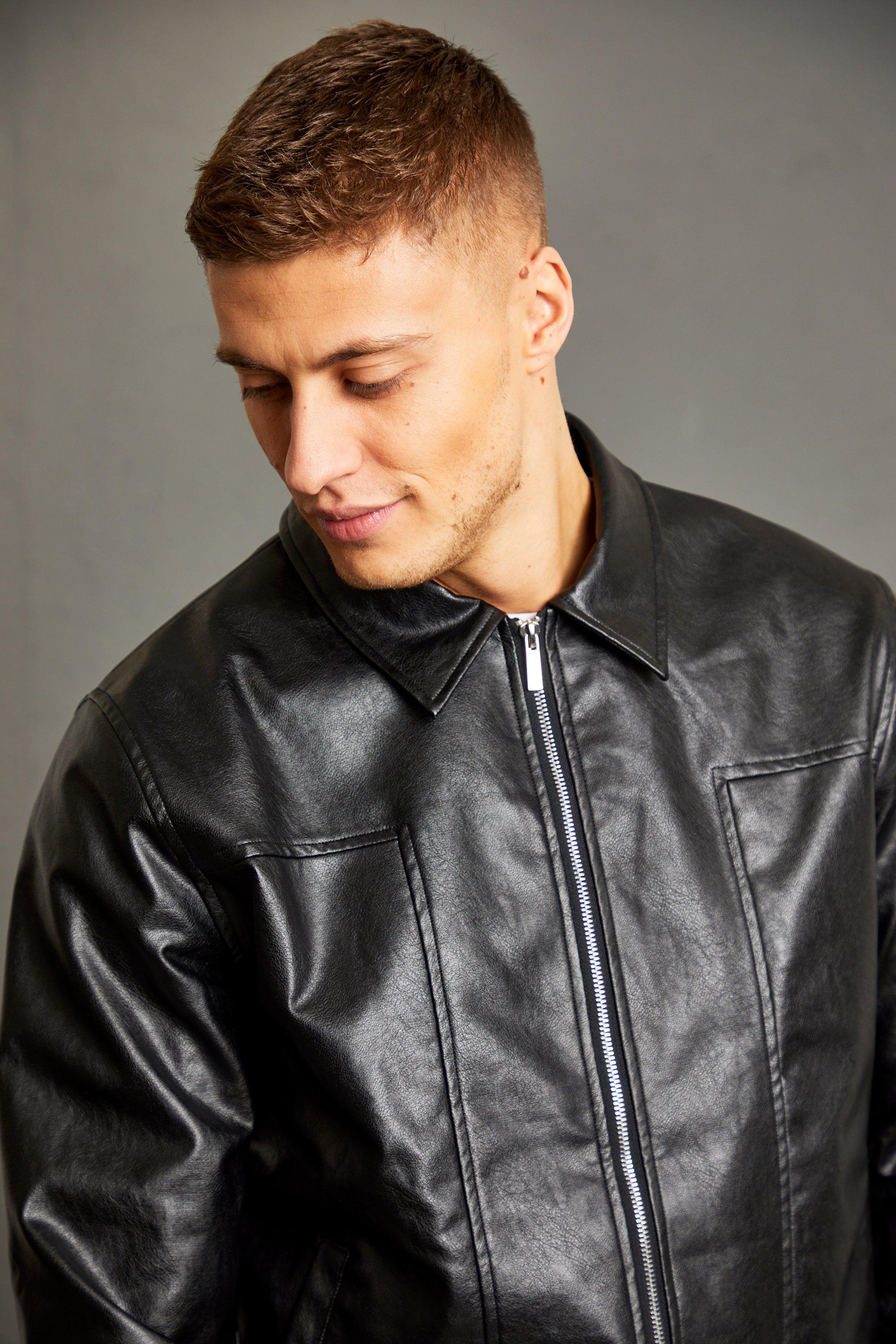 Boohoo mens leather outlet jacket