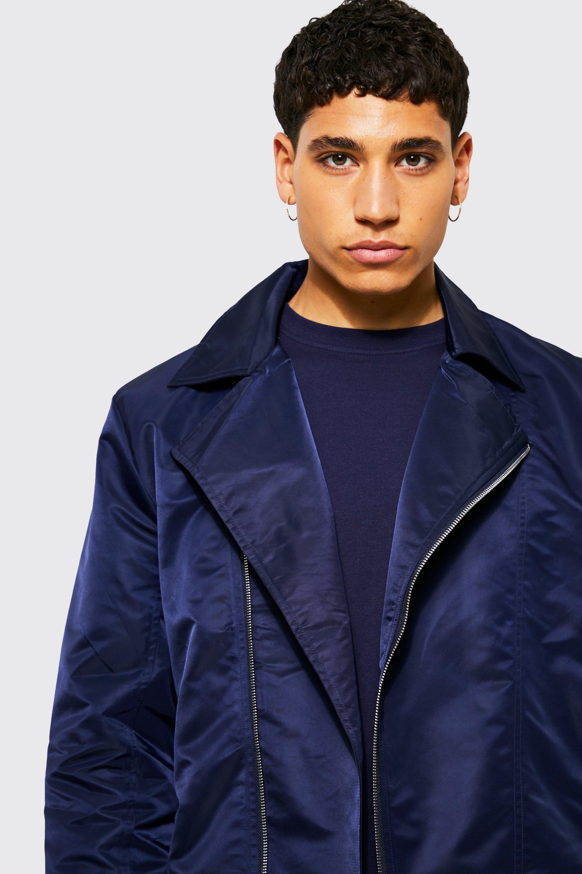 Navy hotsell biker jacket