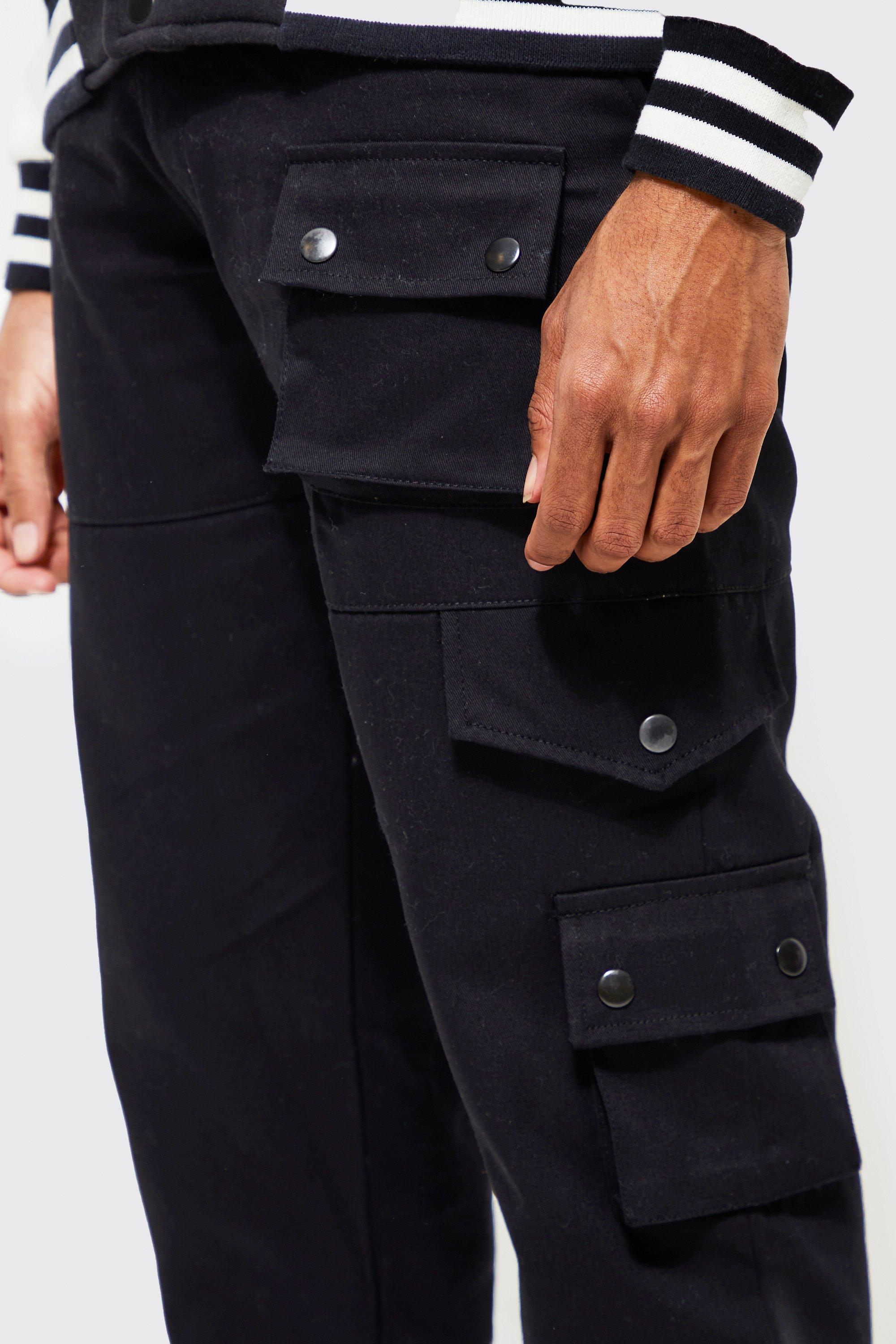 Fixed Waistband Relaxed Fit Cargo Trousers