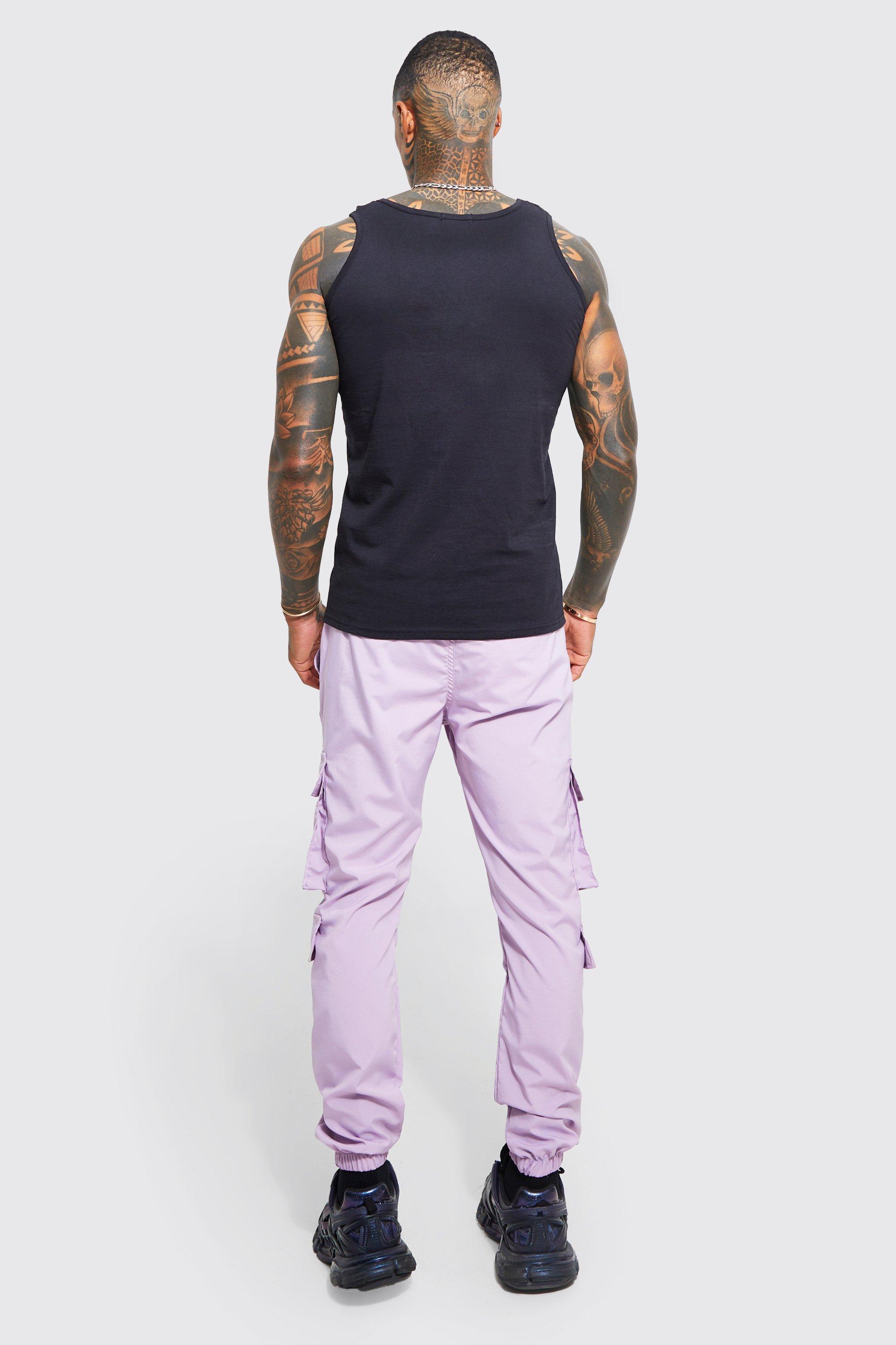 Pantalon cargo online mauve